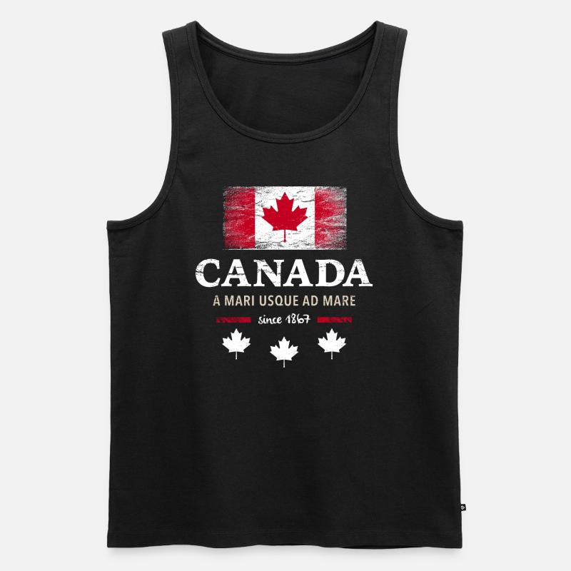 Drapeau unifolié Canada Canada Amérique - Débardeur bio Premium Homme - noir