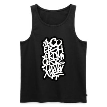 Buchstaben Graffiti Schrift - Männer Premium Bio Tank Top - Schwarz - Vorne - Michal (187cm)