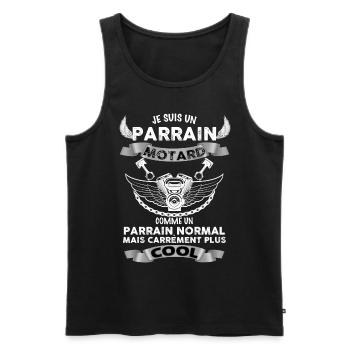 Mon Parrain Et Sa Moto - Débardeur bio Premium Homme - noir - Devant - Michal (187cm)