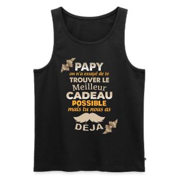 Papy Cadeau Original - Débardeur bio Premium Homme - noir - Devant - Michal (187cm)