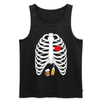 21 - Biere skeleton 2.png - Men's Premium Organic Tank Top - black - Front - AI Model Male 178 light (178cm)