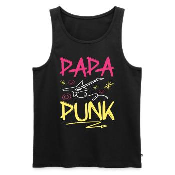 Papa Punk Rock - Débardeur bio Premium Homme - noir - Devant - Michal (187cm)
