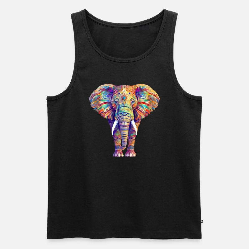 Elefant - Männer Premium Bio Tank Top - Schwarz
