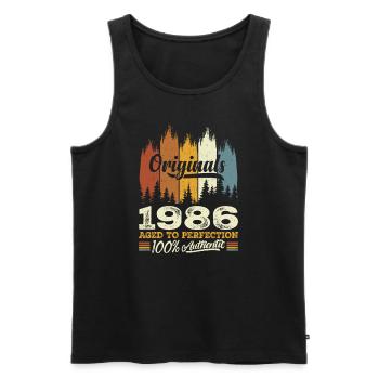 1986 Vintage Original 1986 Birthday Gift - Men's Premium Organic Tank Top - black - Front - Michal (187cm)