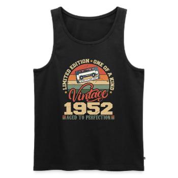 Jahrgang 1952 Retro 1952 Geburtstagsgeschenk - Männer Premium Bio Tank Top - Schwarz - Vorne - Michal (187cm)