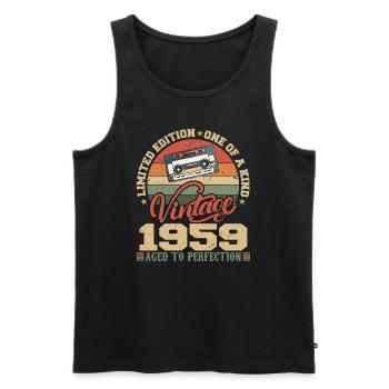Jahrgang 1959 Retro 1959 Geburtstagsgeschenk - Männer Premium Bio Tank Top - Schwarz - Vorne - AI Model Male 178 light (178cm)