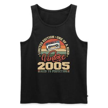 Jahrgang 2005 Retro Geburtstagsgeschenk 2005 - Männer Premium Bio Tank Top - Schwarz - Vorne - Michal (187cm)
