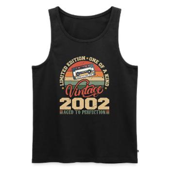 Jahrgang 2002 Retro Geburtstagsgeschenk 2002 - Männer Premium Bio Tank Top - Schwarz - Vorne - Michal (187cm)