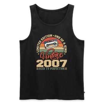 Jahrgang 2007 Retro Geburtstagsgeschenk 2007 - Männer Premium Bio Tank Top - Schwarz - Vorne - AI Model Male 178 light (178cm)