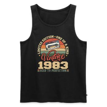 Jahrgang 1983 Retro Geburtstagsgeschenk 1983 - Männer Premium Bio Tank Top - Schwarz - Vorne - Michal (187cm)