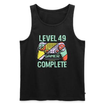 Level 49 Complete 49 Years Old Gamer Level 49 Complete - Men's Premium Organic Tank Top - black - Front - AI Model Male 178 light (178cm)