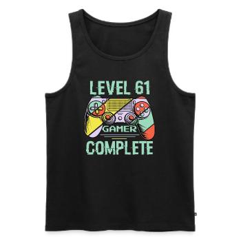 Level 61 Complete 61 Years Old Gamer Level 61 Complete - Men's Premium Organic Tank Top - black - Front - AI Model Male 178 light (178cm)