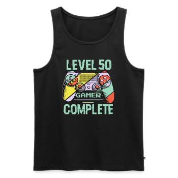 Level 50 Komplett 50 Years Gamer Level 50 Komplett - Männer Premium Bio Tank Top - Schwarz - Vorne - AI Model Male 178 light (178cm)