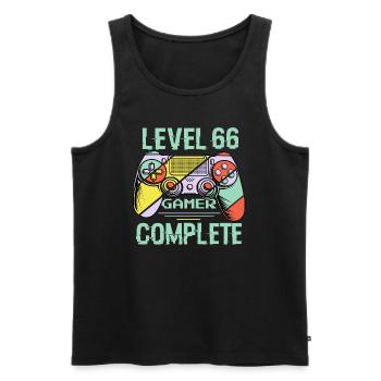 Level 66 Complete 66 Years Old Gamer Level 66 Complete - Men's Premium Organic Tank Top - black - Front - AI Model Male 178 light (178cm)