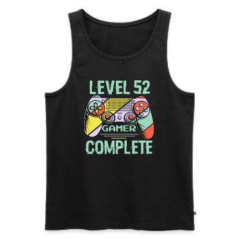 Level 52 Complete 52 Years Old Gamer Level 52 Complete - Men's Premium Organic Tank Top - black - Front - Michal (187cm)