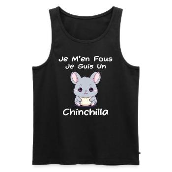 Petit chinchilla mignon - Débardeur bio Premium Homme - noir - Devant - Michal (187cm)