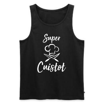 Cuisine super cuistot humour cuisinier cadeau - Débardeur bio Premium Homme - noir - Devant - Michal (187cm)