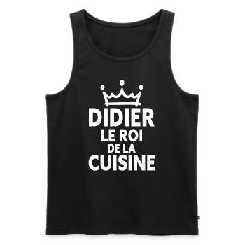 Didier Le Roi De La Cuisine - Cuisinier Passion - Débardeur bio Premium Homme - noir - Devant - Michal (187cm)