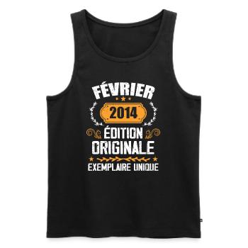 10th Anniversary Gift Born in February 2014 - Men's Premium Organic Tank Top - black - Front - Michal (187cm)