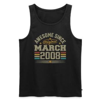 März 2008 Geburtstag Vintage Geschenkidee 2008 - Männer Premium Bio Tank Top - Schwarz - Vorne - Michal (187cm)