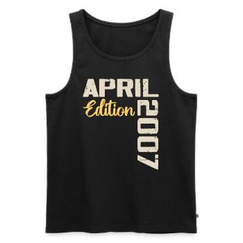 17 Jahre Jubiläum April 2007 Geburtstagsgeschenk - Männer Premium Bio Tank Top - Schwarz - Vorne - AI Model Male 178 light (178cm)
