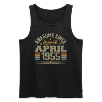 April 1955 Geburtstag Jahrgang 1955 Geschenkidee - Männer Premium Bio Tank Top - Schwarz - Vorne - AI Model Male 178 light (178cm)
