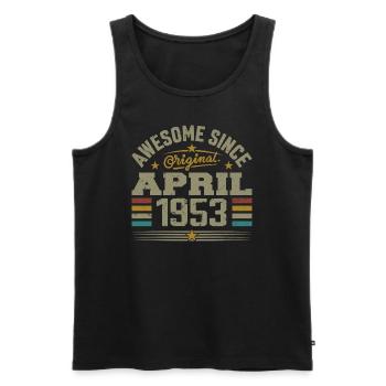 April 1953 Geburtstag Jahrgang 1953 Geschenkidee - Männer Premium Bio Tank Top - Schwarz - Vorne - Michal (187cm)