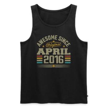 Avril 2016 Anniversaire Idée Cadeau Vintage 2016 - Débardeur bio Premium Homme - noir - Devant - Michal (187cm)