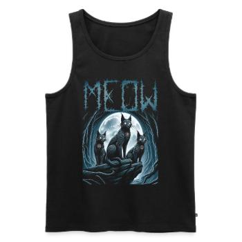 Black Metal, Cat Goth et Death Metal - Débardeur bio Premium Homme - noir - Devant - AI Model Male 178 light (178cm)