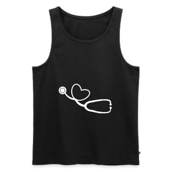 Doktor Arzt Herz Krankenschwester Doctor Geschenk - Männer Premium Bio Tank Top - Schwarz - Vorne - Michal (187cm)