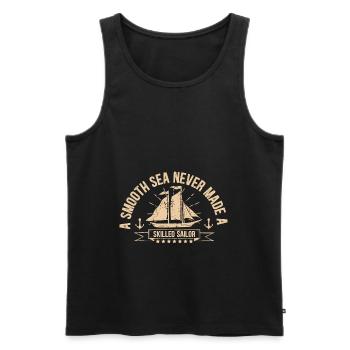 SAILING WITH THE SAILBOAT SAIL - Men's Premium Organic Tank Top - black - Front - Michal (187cm)