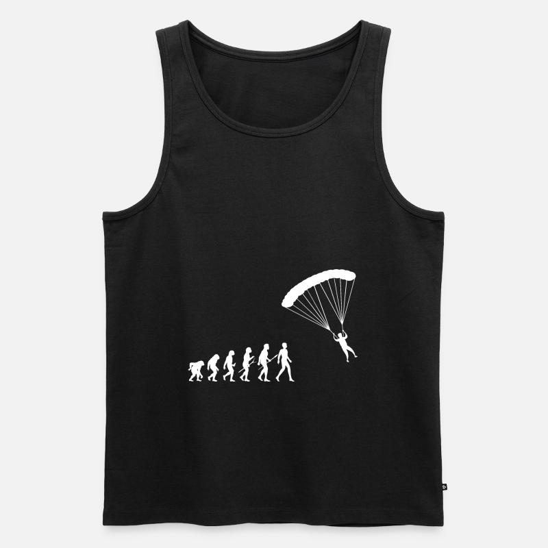 Paraglider Evolution Fallschirmspringer Sport - Männer Premium Bio Tank Top - Schwarz