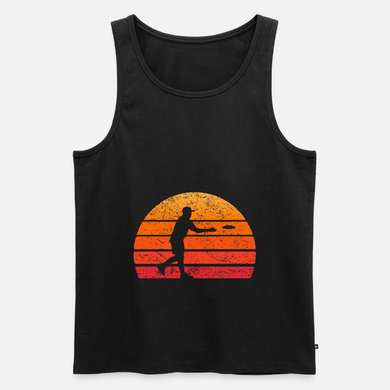 Disc Golf Frisbee Retro Geschenk - Männer Premium Bio Tank Top - Schwarz