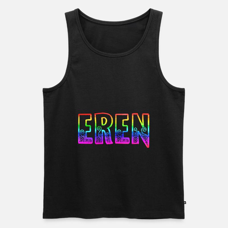 eren rs regenbogen - Männer Premium Bio Tank Top - Schwarz