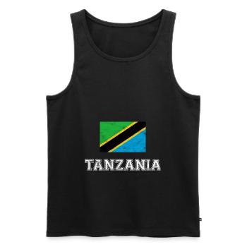 Drapeau de Tanzanie, cadeau - Débardeur bio Premium Homme - noir - Devant - AI Model Male 178 light (178cm)