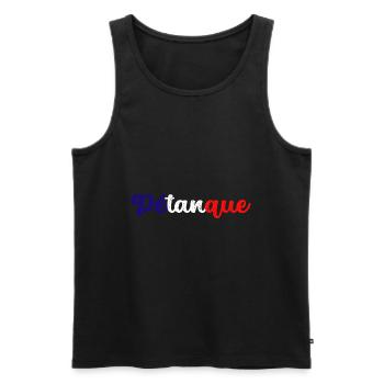 Petanque, pour joueur de boules - Débardeur bio Premium Homme - noir - Devant - Michal (187cm)
