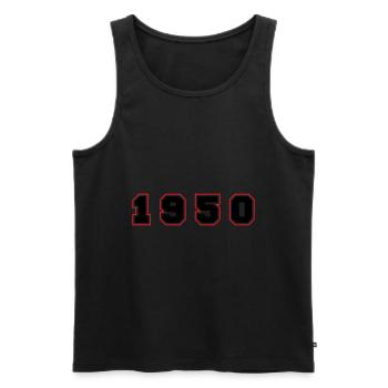 Numéro de l’année 1950 - Débardeur bio Premium Homme - noir - Devant - Michal (187cm)