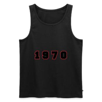 Numéro de l’année 1970 - Débardeur bio Premium Homme - noir - Devant - Michal (187cm)