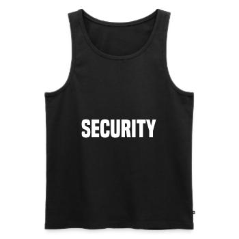 Sicherheit - Männer Premium Bio Tank Top - Schwarz - Vorne - AI Model Male 178 light (178cm)