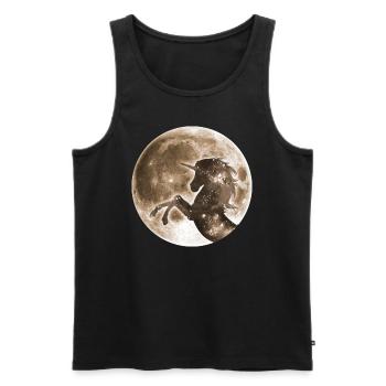 Magisches Einhorn, Vollmond Mond, Space - Männer Premium Bio Tank Top - Schwarz - Vorne - AI Model Male 178 light (178cm)