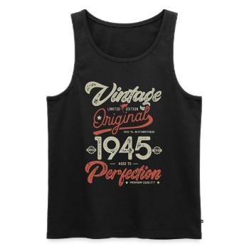 1945 Birthday Vintage Born 1945 - Men's Premium Organic Tank Top - black - Front - Michal (187cm)