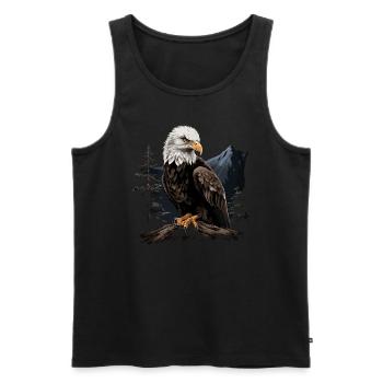 Forêt animale d’aigle à tête blanche - Débardeur bio Premium Homme - noir - Devant - AI Model Male 178 light (178cm)