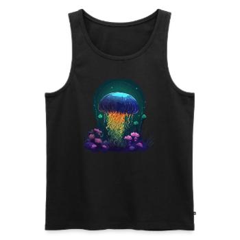 Méduses, Coraux, Mer, Océan, Vie marine, Animaux - Débardeur bio Premium Homme - noir - Devant - Michal (187cm)