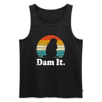 Dam It Biber, Waldläufer, lustiges Tier - Männer Premium Bio Tank Top - Schwarz - Vorne - AI Model Male 178 light (178cm)