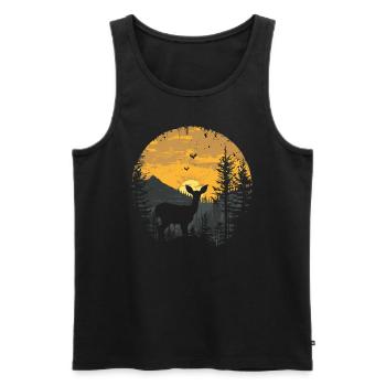 Deer Forest Deer Nature Sunset - Men's Premium Organic Tank Top - black - Front - Michal (187cm)