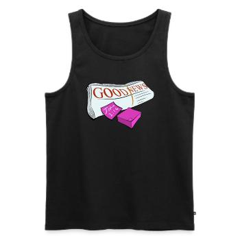 The Good News of Jesus Christ - Men's Premium Organic Tank Top - black - Front - AI Model Male 178 light (178cm)