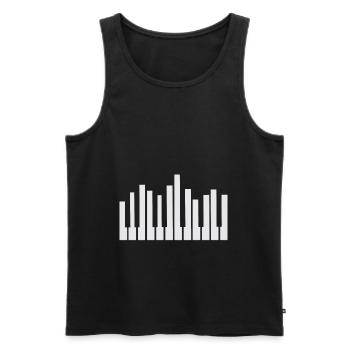 Keyboard Piano keys Musical instrument Musicians - Men's Premium Organic Tank Top - black - Front - AI Model Male 178 light (178cm)