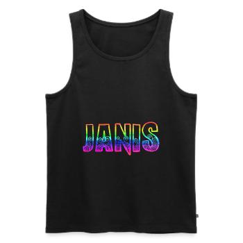 janis rs regenbogen - Männer Premium Bio Tank Top - Schwarz - Vorne - AI Model Male 178 light (178cm)