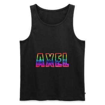 axel rs regenbogen - Männer Premium Bio Tank Top - Schwarz - Vorne - AI Model Male 178 light (178cm)