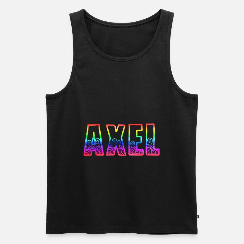 axel rs regenbogen - Männer Premium Bio Tank Top - Schwarz